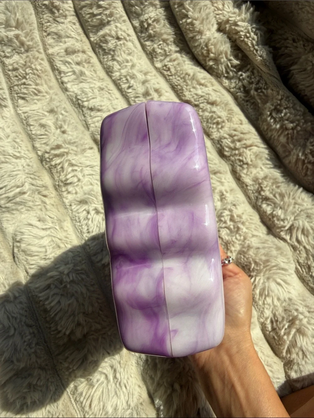Purple Swirl Resin Decorative Jar with Rose Gold Lid - Home Accents